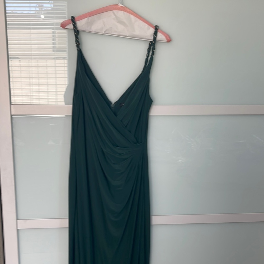 Forest green, long gown